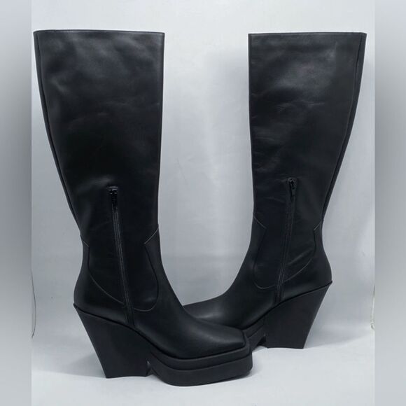 Gia Borghini Texan Leather Platform Knee-High Boots size 40 - Picture 7 of 13